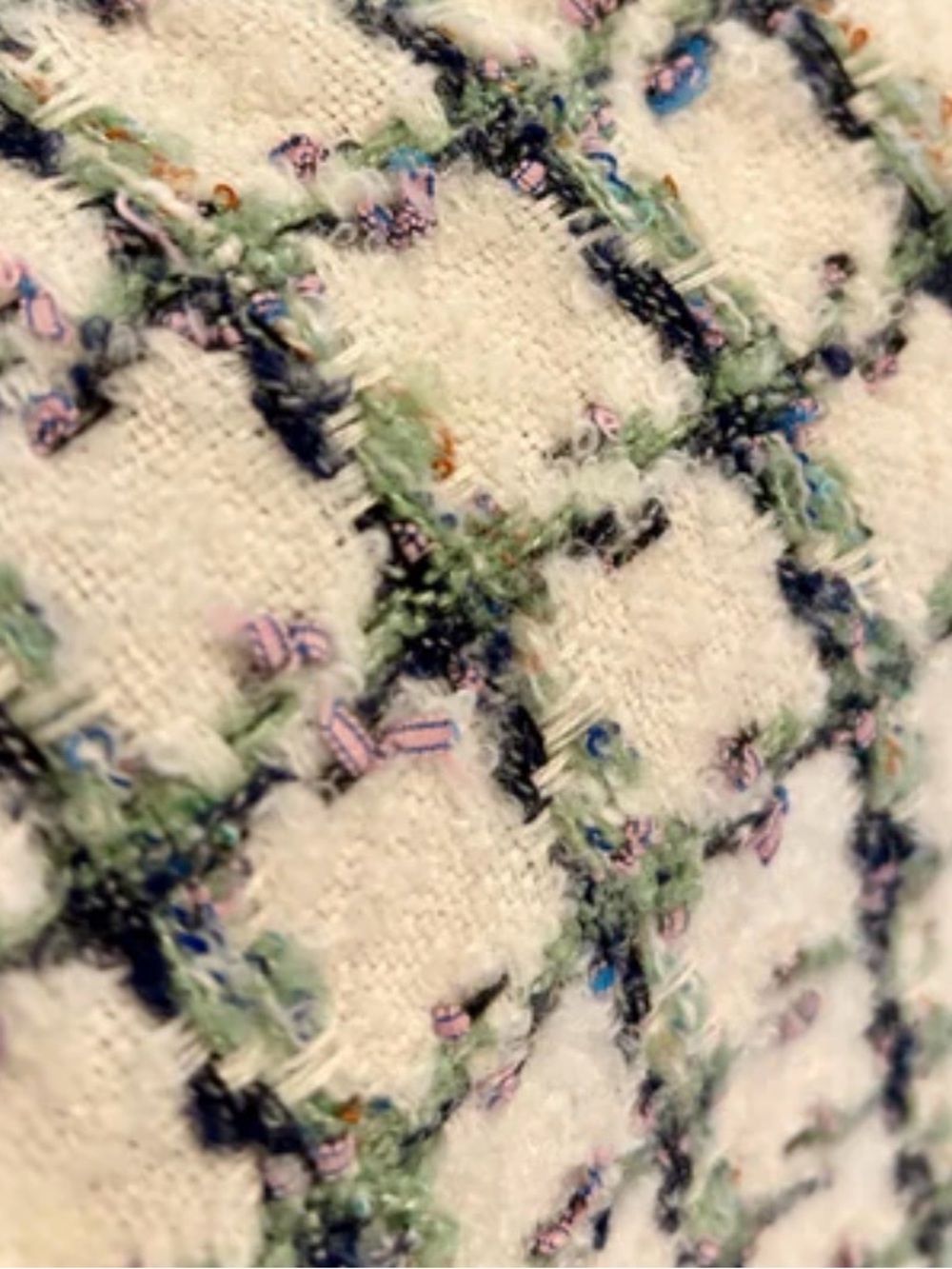 MARBLE Tweed Jacket with Black Trim and Pastel Accents - Picture 4 of 11